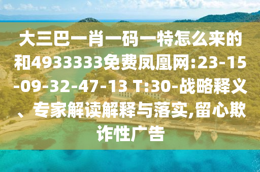 大三巴一肖一碼一特怎么來的和4933333免費鳳凰網(wǎng):23-15-09-32-47-13 T:30-戰(zhàn)略釋義、專家解讀解釋與落實,留心欺詐性廣告