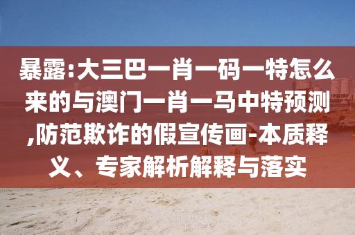 暴露:大三巴一肖一碼一特怎么來的與澳門一肖一馬中特預(yù)測,防范欺詐的假宣傳畫-本質(zhì)釋義、專家解析解釋與落實(shí)