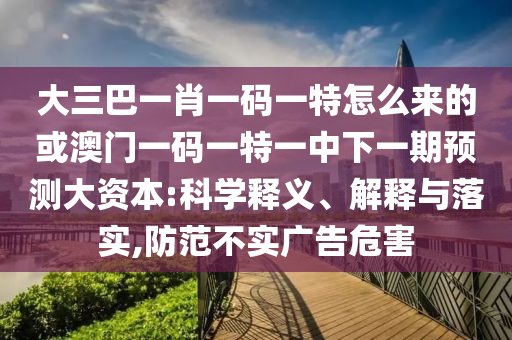 大三巴一肖一碼一特怎么來(lái)的或澳門(mén)一碼一特一中下一期預(yù)測(cè)大資本:科學(xué)釋義、解釋與落實(shí),防范不實(shí)廣告危害