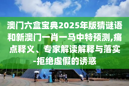 澳門六盒寶典2025年版猜謎語和新澳門一肖一馬中特預(yù)測(cè),痛點(diǎn)釋義、專家解讀解釋與落實(shí)-拒絕虛假的誘惑